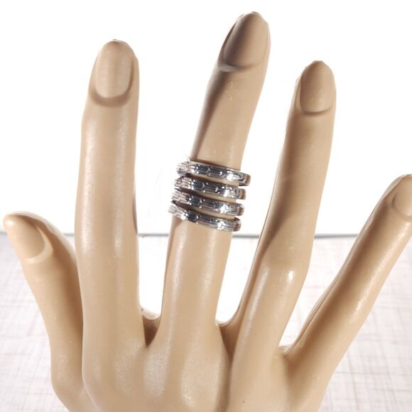 Sterling Silver Ring Multi Band Size 5-1/2 - Picture 13 of 14
